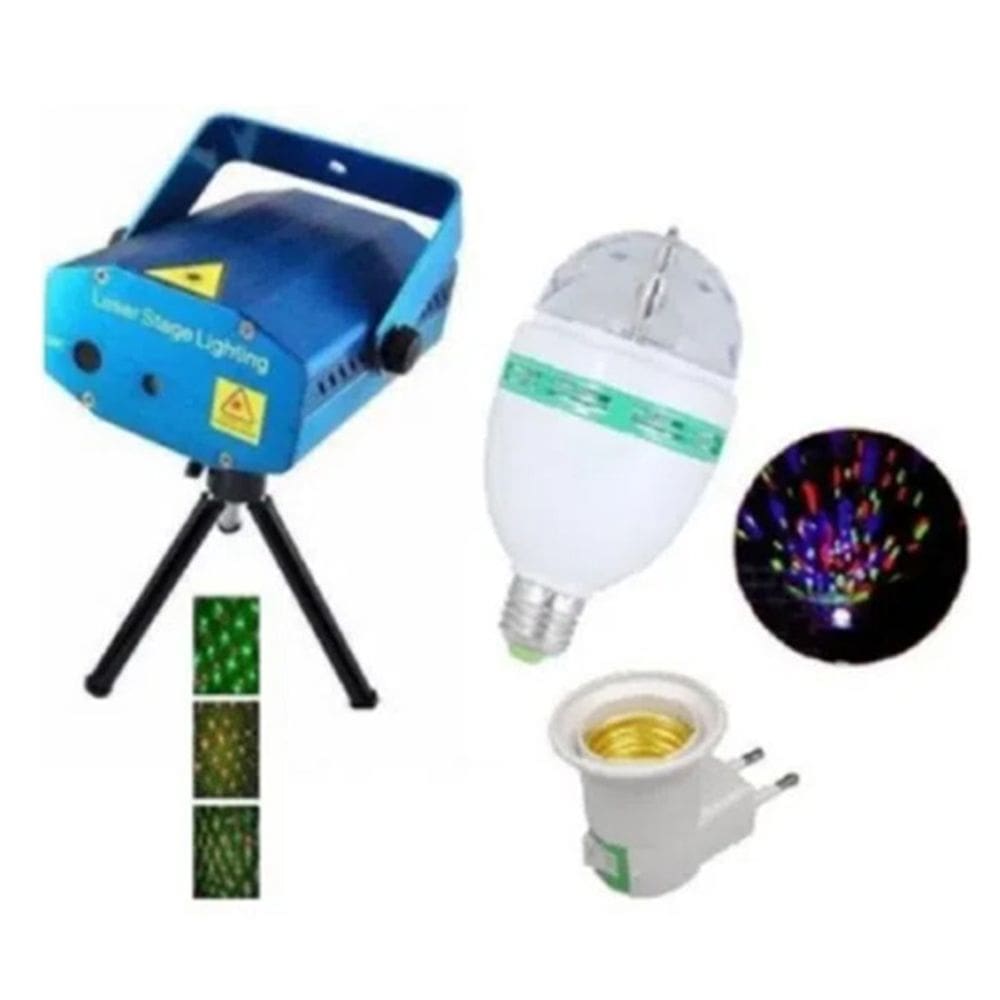 Jogo de Luz Laser Com Lampada Led dj Balada Lampada Festa