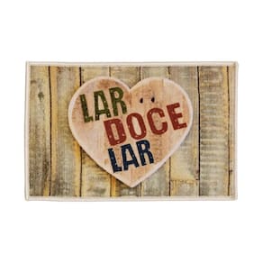 Capacho Antiderrapante Clean Lar Doce Lar 33 Bege 0,45X0,75M - Edantex