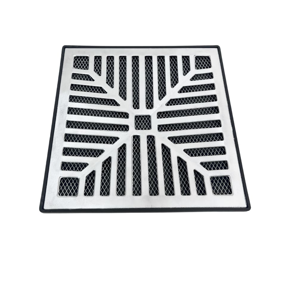 Ralo Quadrado 30x30 Alumínio Concavo Saída 4 pol. Sifonado