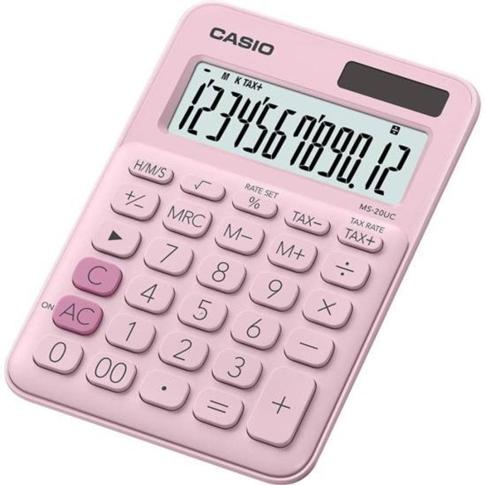 Calculadora de Mesa 12 Dígitos Rosa Claro