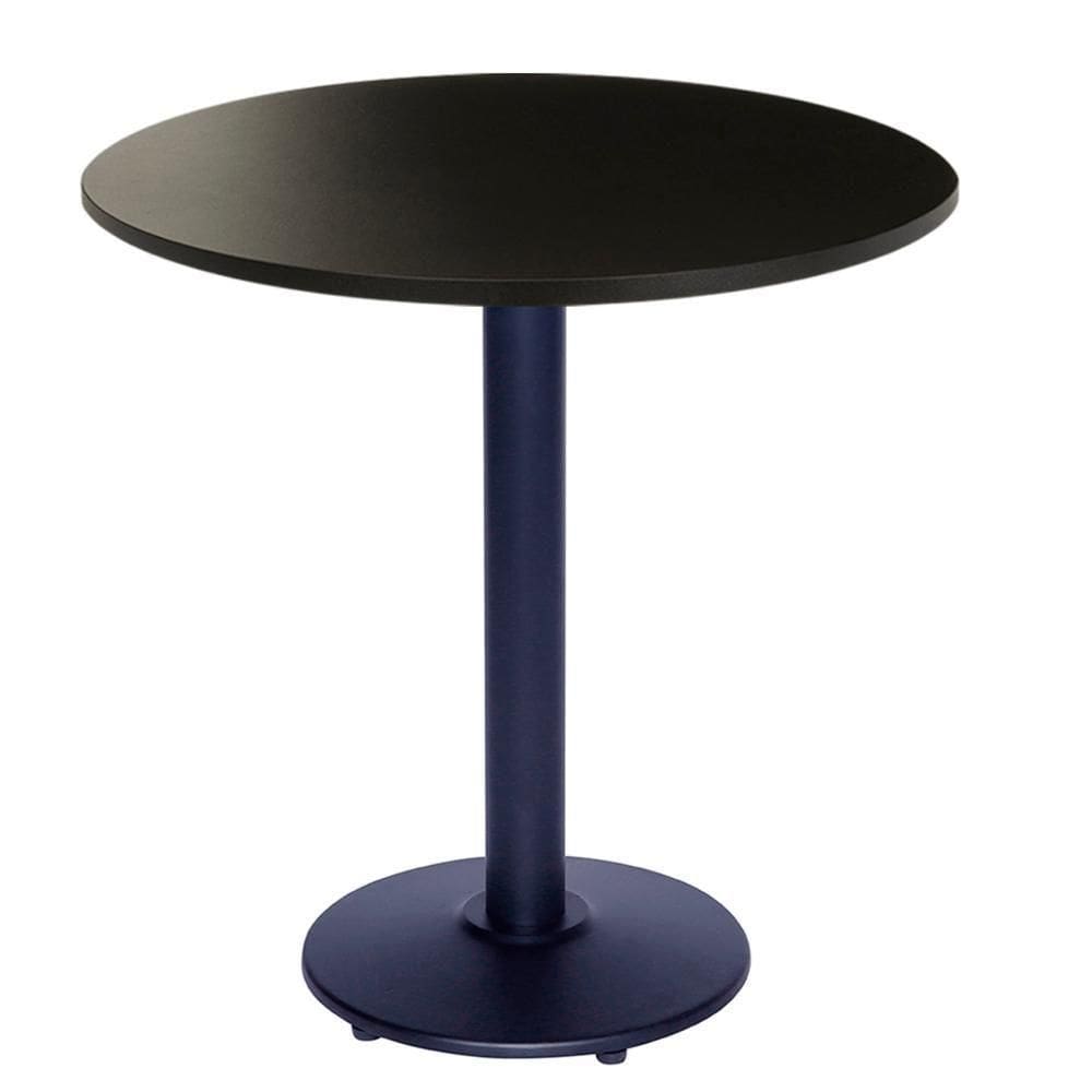 Mesa Bistrô Zeta 111,50 Cm (altura) Com Tampo Em Mdp Redonda 70 Cm Preto