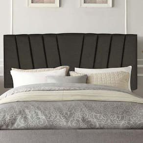 Painel Estofada Bélgica 195cm King Size Para Cama Box Quarto Linho Marrom - Gat Magazine