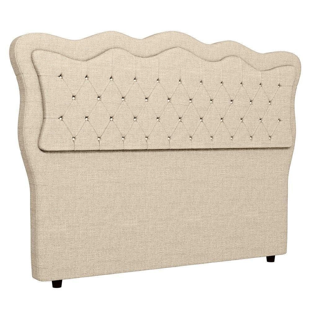 Cabeceira Casal Cama Box 140cm Oregon I02 Linho Bege Mpozenato