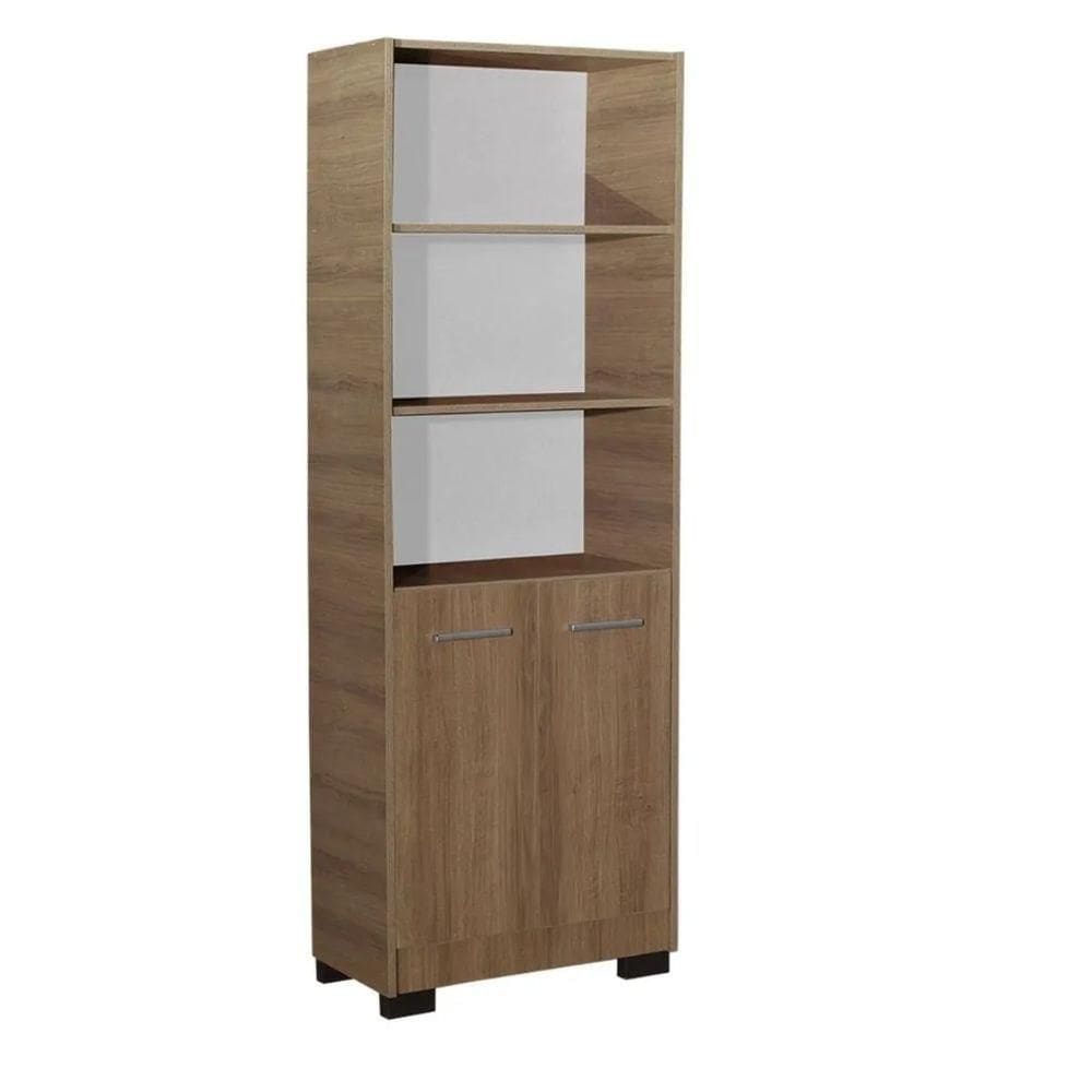 Estante Para Livros Multiuso Onix Mel 4 Prateleira Com Porta