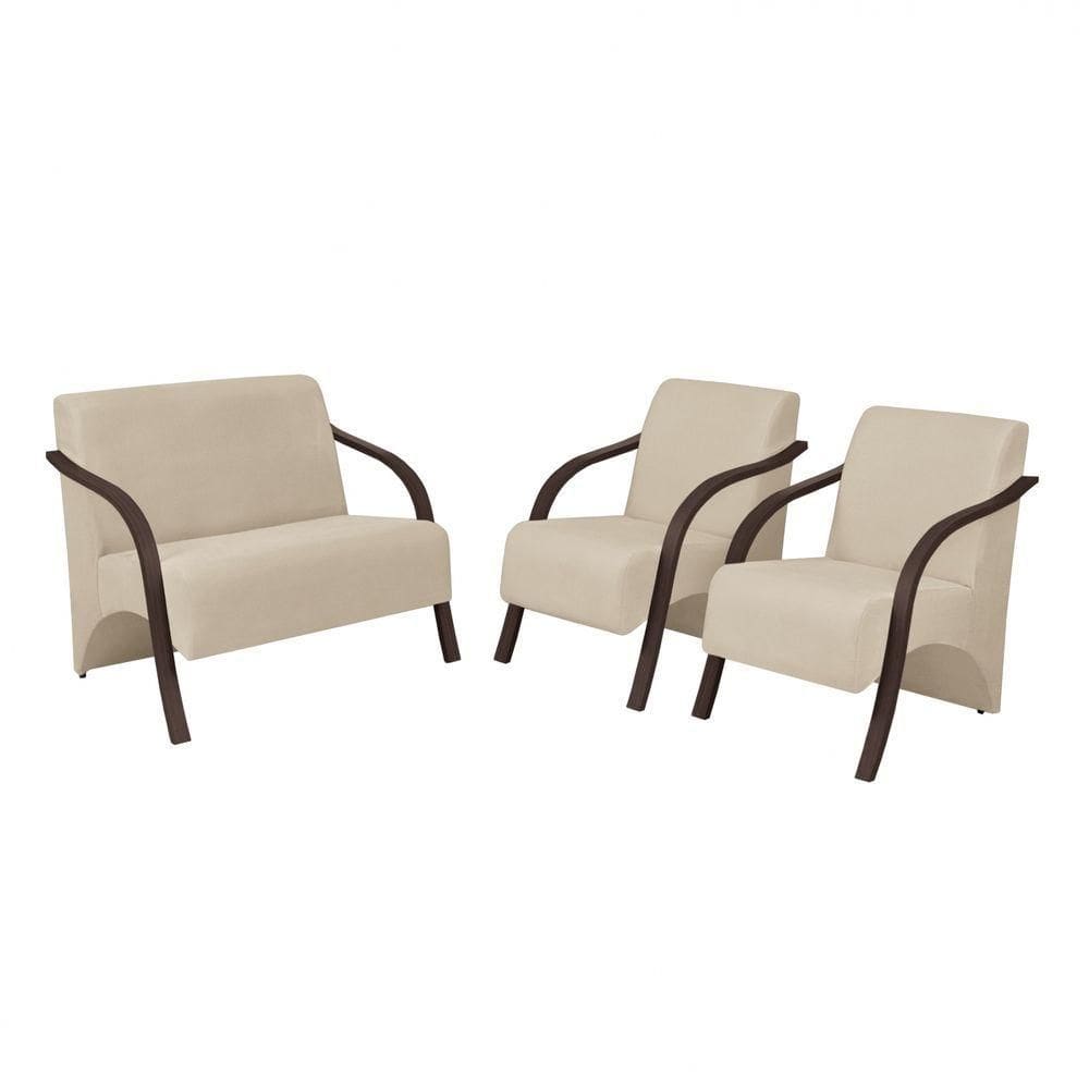 Conjunto Poltronas Vênus 1 Dois Lugares 1 Namoradeira D Salla Suede