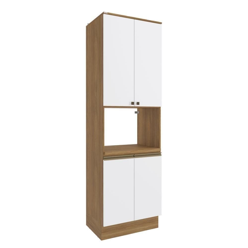 Kit Forno Celeste Kappesberg 100% Mdf 4 Portas Nogueira/branco 70cm