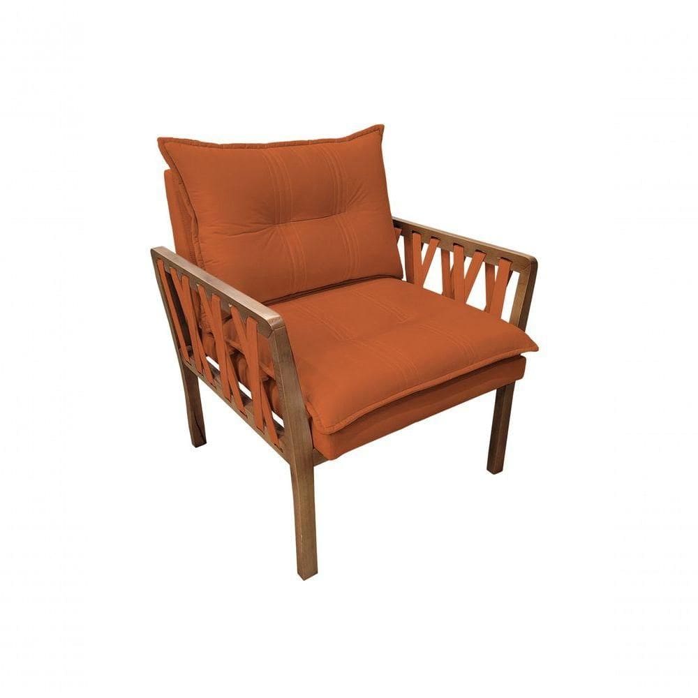 Poltrona Decorativa Luxo Safira Dora Bela Cor 0126 Ferrugem