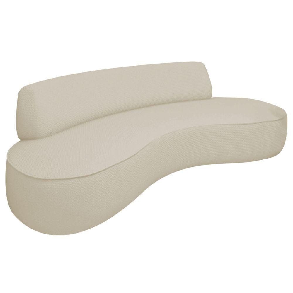 Sofá Curvo 2 Lugares Amsterdã 160cm Bouclé - Doce Sonho Móveis Cor Bege