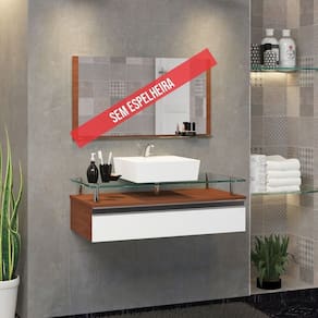 Gabinete Banheiro 60cm Ametista Marrom/Branco