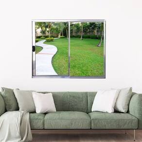 Janela Vitrô de Alumínio 2 Folhas 100 x 100cm Linha Modular Cinza