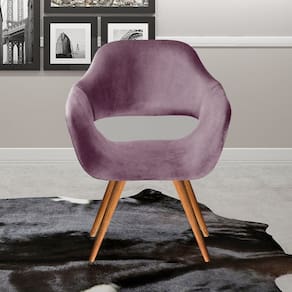 Poltrona Decorativa Zara Pés Palito Sala Recepção Roxo