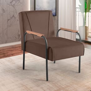 Poltrona para Sala de Estar Apolo Estilo Contemporâneo Marrom