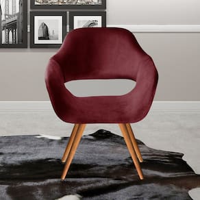 Poltrona Decorativa Zara Pés Palito Sala Recepção Bordô