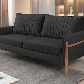 Sofá 2 Lugares Living Orion Design Ergonômico Preto