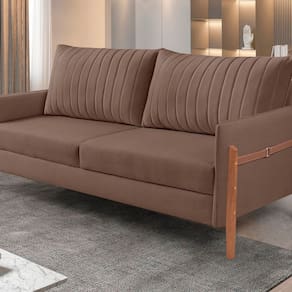 Sofá 2 Lugares Living Orion Design Ergonômico Marrom