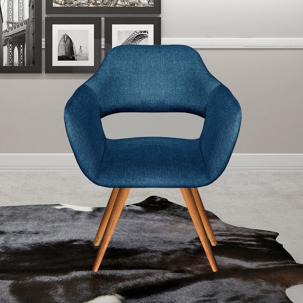 Poltrona Decorativa Zara Pés Palito Sala Recepção Azul