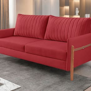 Sofá 2 Lugares Living Orion Design Ergonômico Vermelho