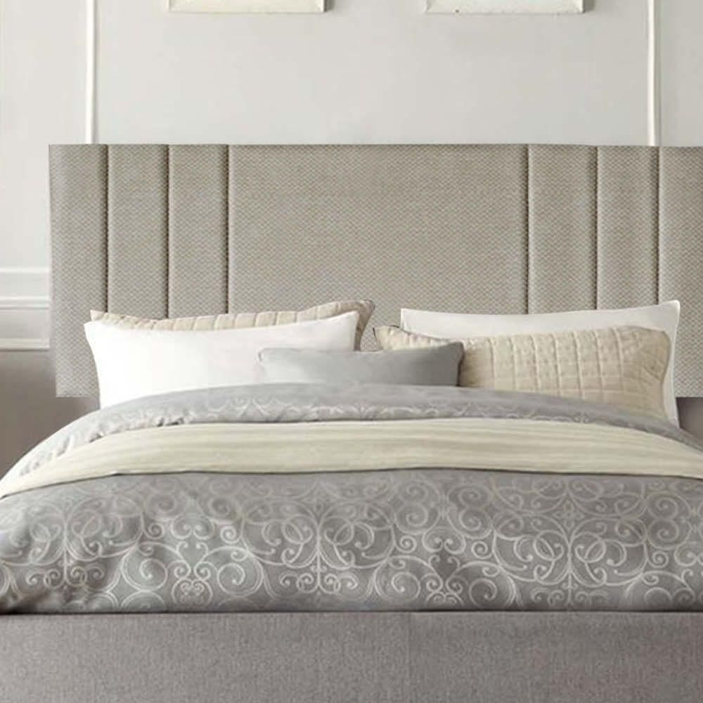 Painel Estofada Grécia 140cm Casal Para Cama Box Quarto Linho Bege - Gat Magazine