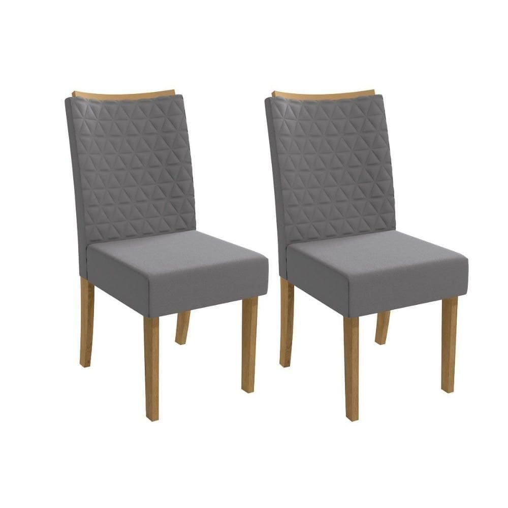 Cadeira Sala De Jantar 2cad129fr Kit 2 Un Freijo/veludo Titanio A050 - Kappesberg