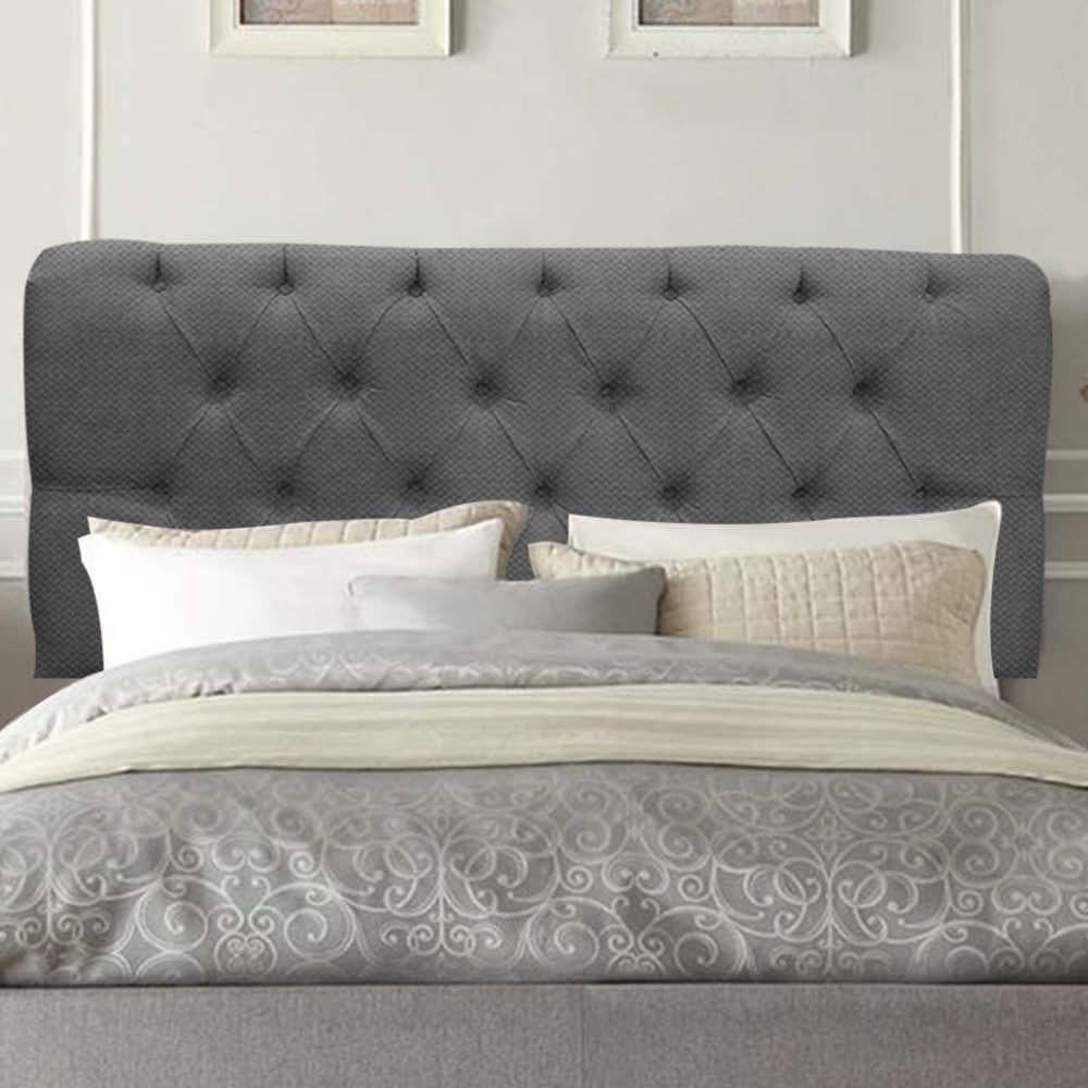 Painel Estofada Paris 140cm Casal Para Cama Box Quarto Linho Cinza - Gat Magazine