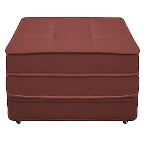 Puff Cama Solteiro Dobrável Camilla Veludo Slim Goiaba - Outlet