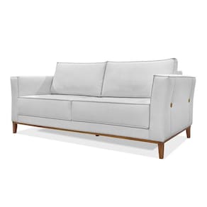 Sofá 3 Lugares Base De Madeira Grace 210 Cm Linho Grigio S04 - D`rossi