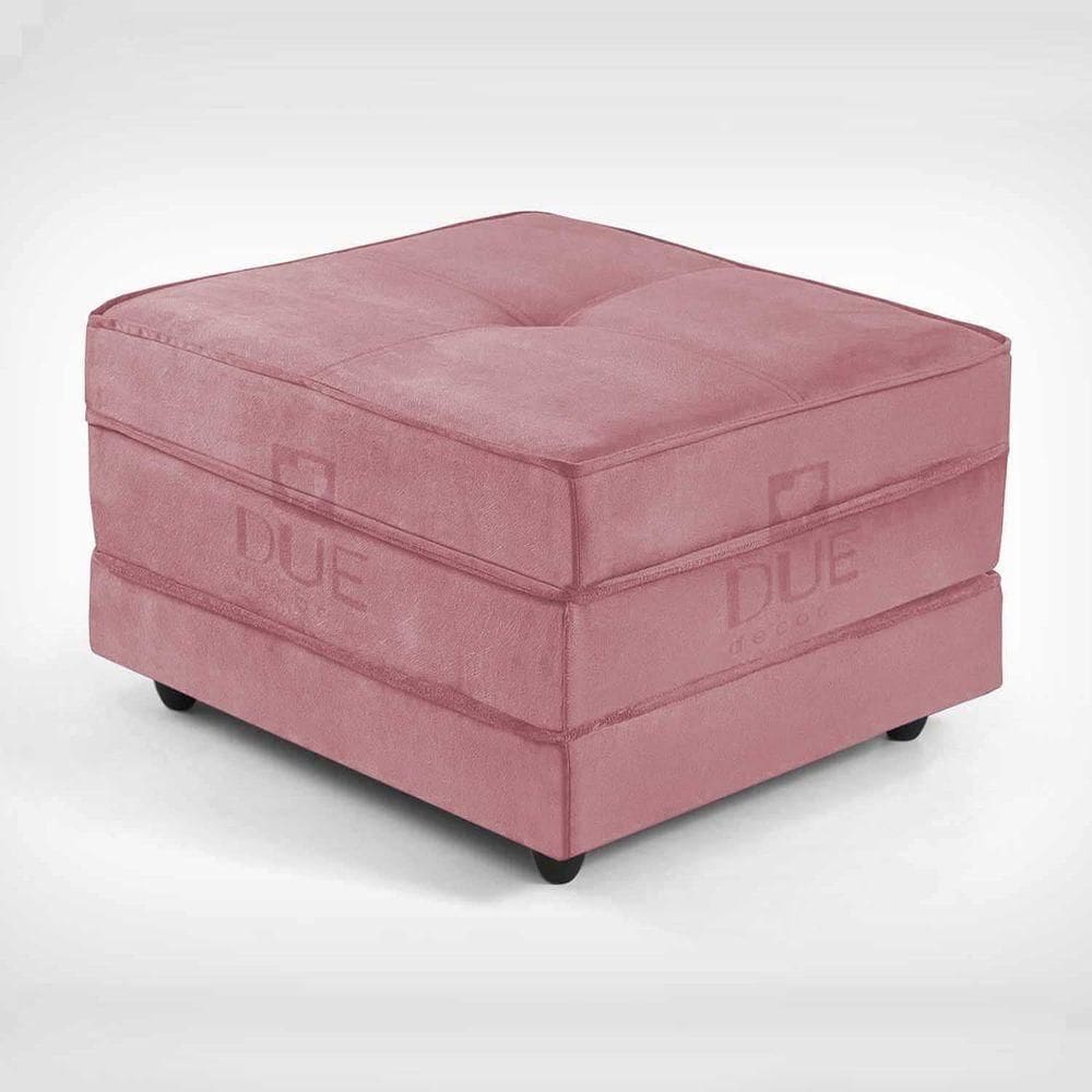 Puff Dobrável Slim - Vira Cama Cor Suede Rosê