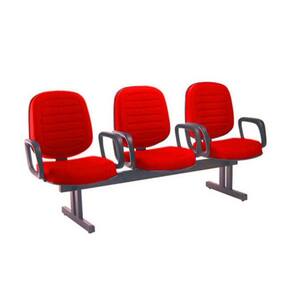 Cadeira Em Longarina Com 03 Lugares Linha Blenda Vermelho