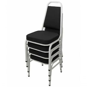 Kit Com 4 Cadeiras Empilháveis Linha Hotel Plus Preto