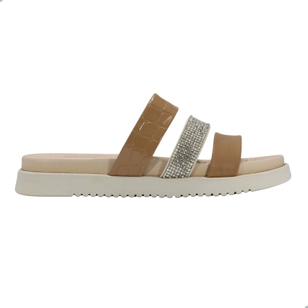 Tamanco Modare Conforto Tan/Branco Off