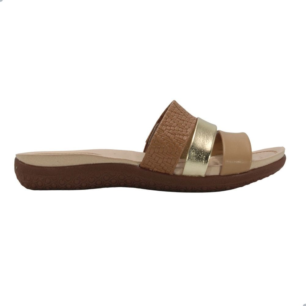 Tamanco Modare Conforto Camel/Dourado