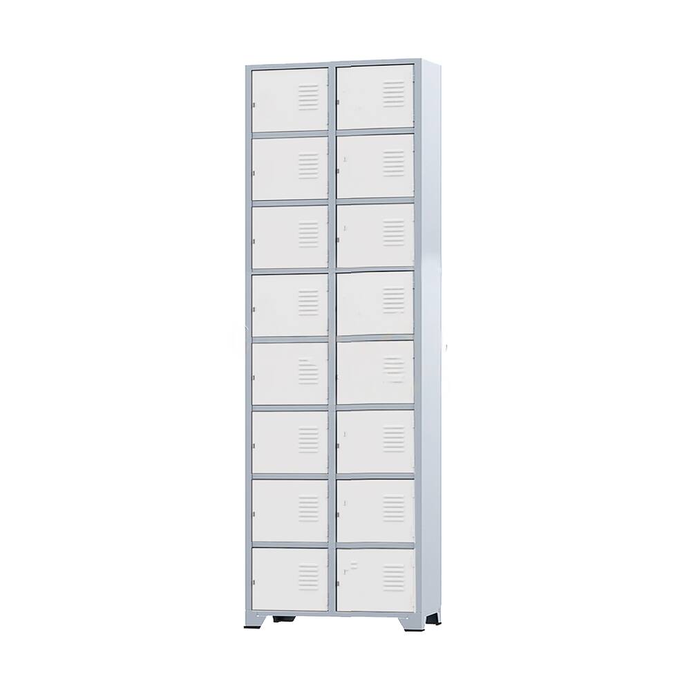 Armário Roupeiro De Aço 16 Portas Para Vestiário Academia Locker Branco com Chave