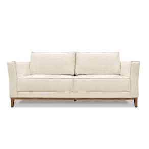 Sofá 3 Lugares Base De Madeira Grace 230 Cm Linho S04 - D`rossi Cor Natural