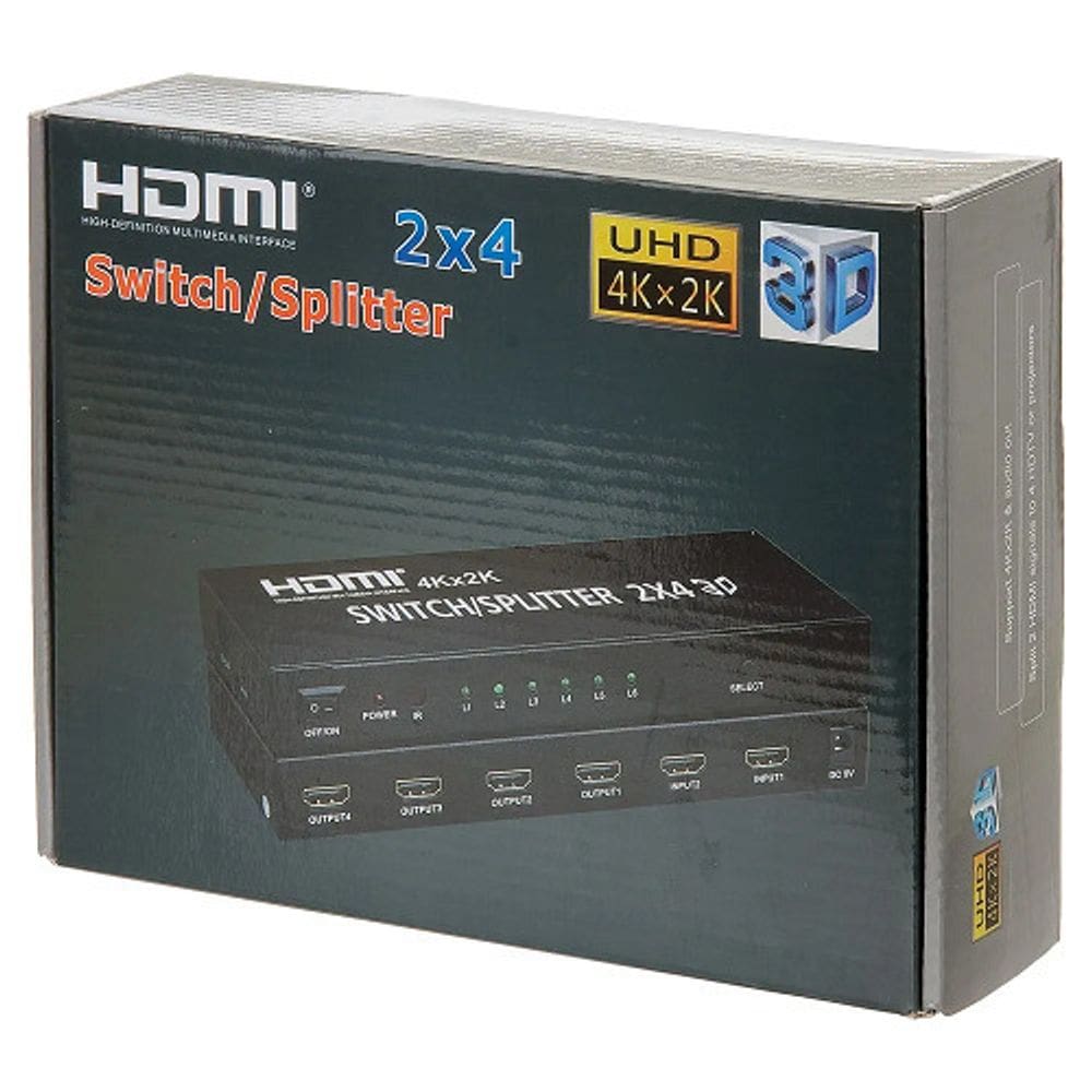 Divisor Switch E Splitter Hdmi 2x4 Hdmi 3d Full Hd Matrix
