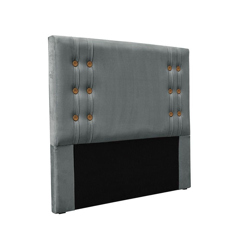 Cabeceira Cama Box Casal 140 Cm Gênova Veludo Cinza S04 - D`rossi