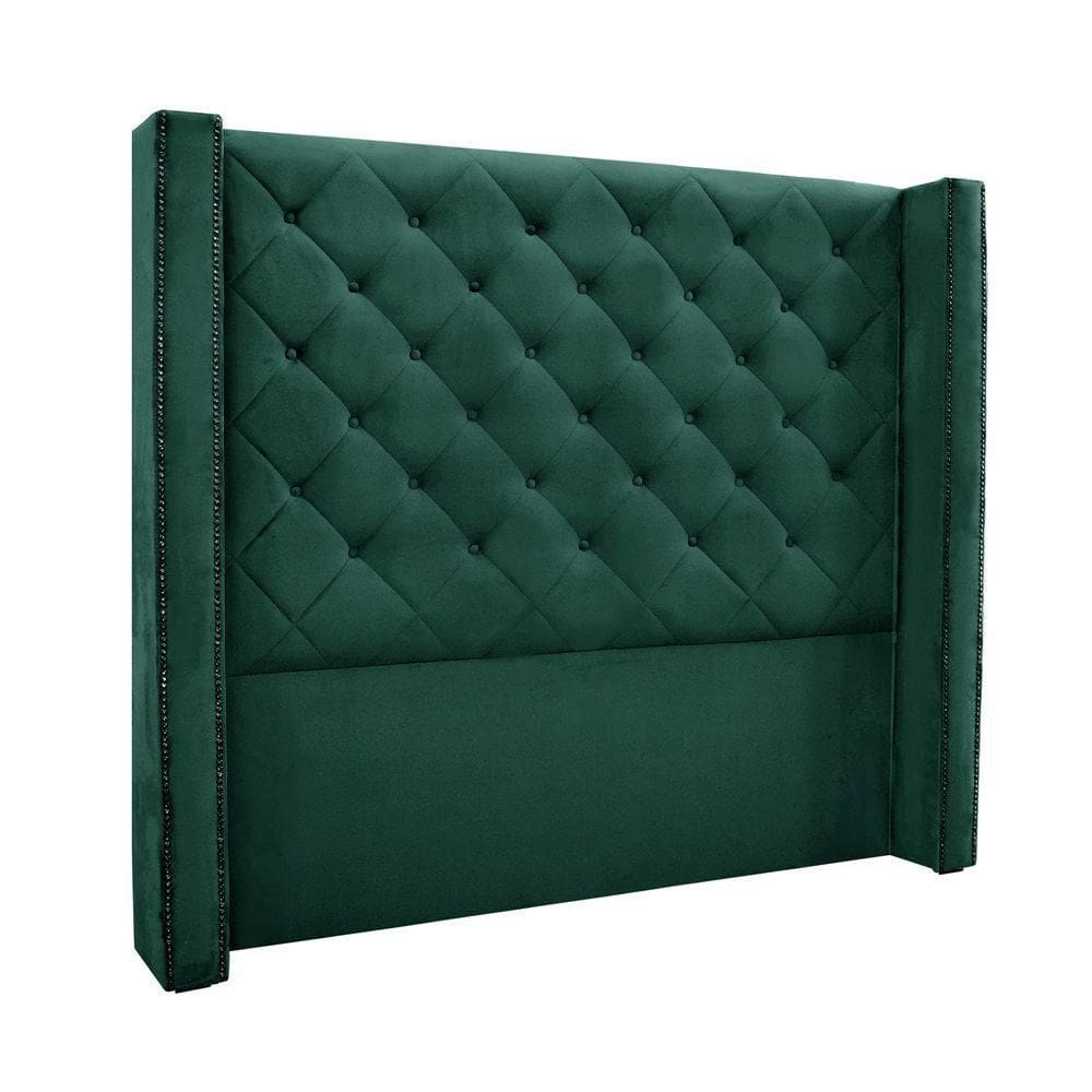 Cabeceira Cama Box Queen 160 Cm Vicenza Veludo Verde S04 - D`rossi