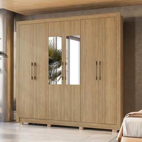 Guarda Roupa Kappesberg Com Pés E Espelho 6 Portas 4 Gavetas