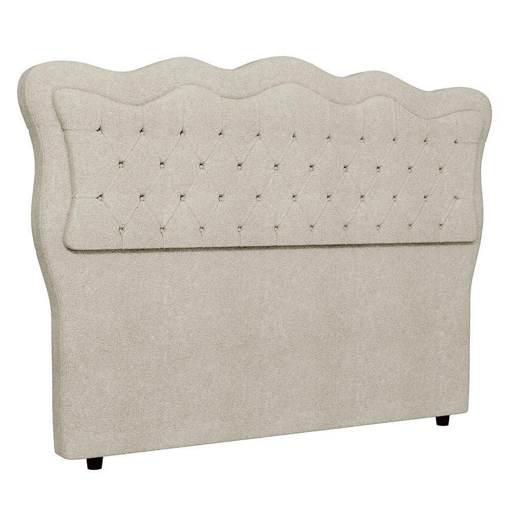 Cabeceira Casal Cama Box 140cm Oregon I02 Bouclê Bege Mpozenato