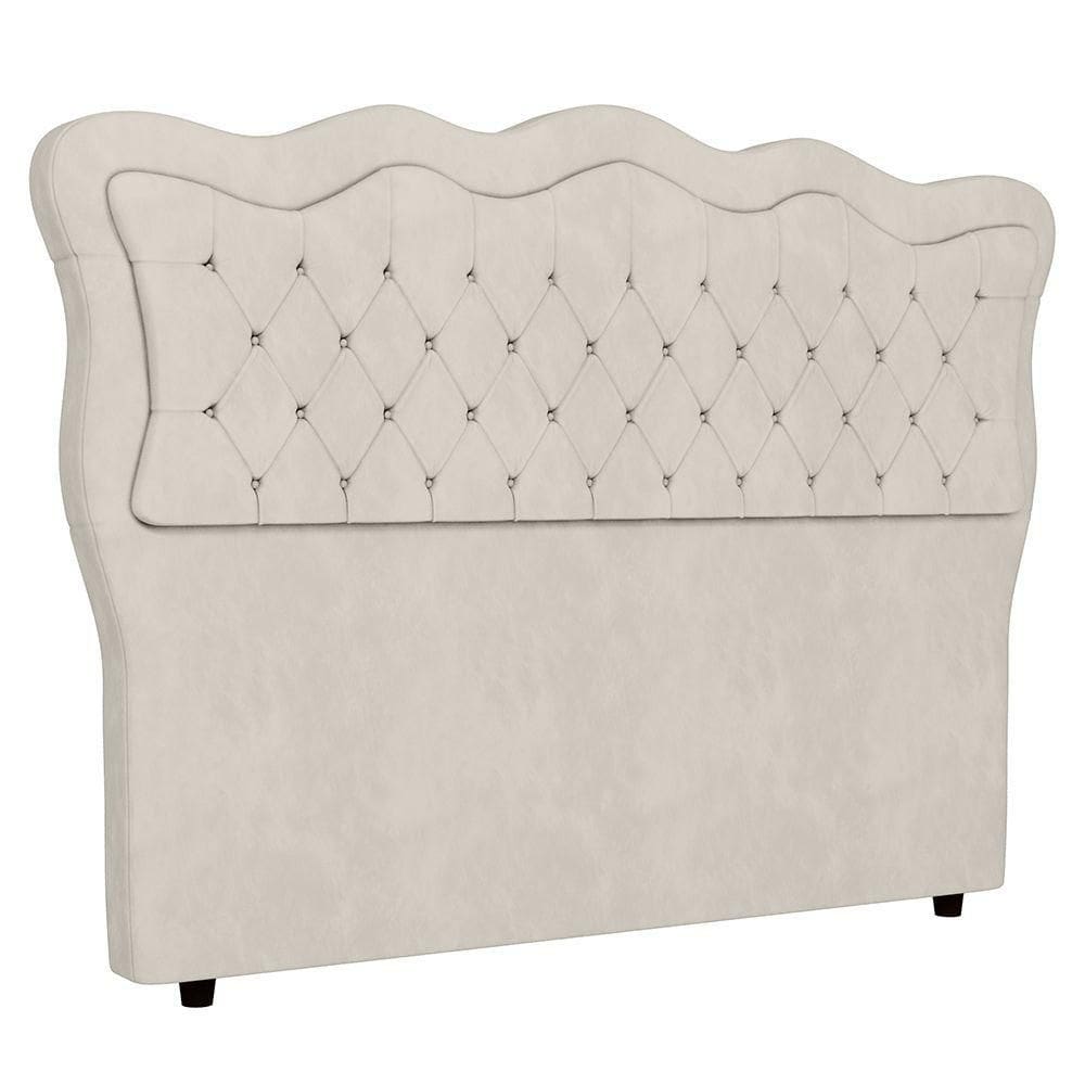 Cabeceira Casal Cama Box 140cm Oregon I02 Veludo Bege Mpozenato