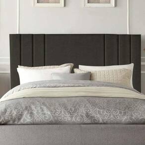 Cabeceira Estofada Grécia 90cm Solteiro Para Cama Box Quarto Linho Marrom - Gat Magazine