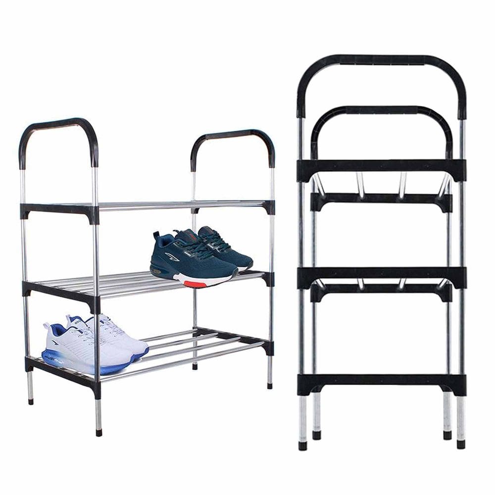 Sapateira Rack Organizador 3 andares Sapatos Tênis Calçados Prateleiras Desmontável Multiuso Objetos Móvel Casa