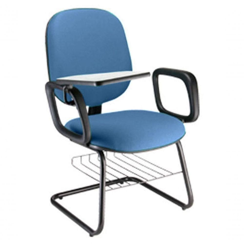 Cadeira Universitária Com Prancheta Para Escolas Linha Uno Azul