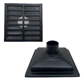 Ralo 20x20 Preto Fosco Completo Água Pluvial Saída 50mm