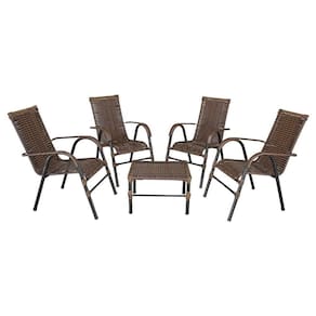 Conjunto De Mesa De Centro E 4 Cadeiras Bela Para área Externa Argila