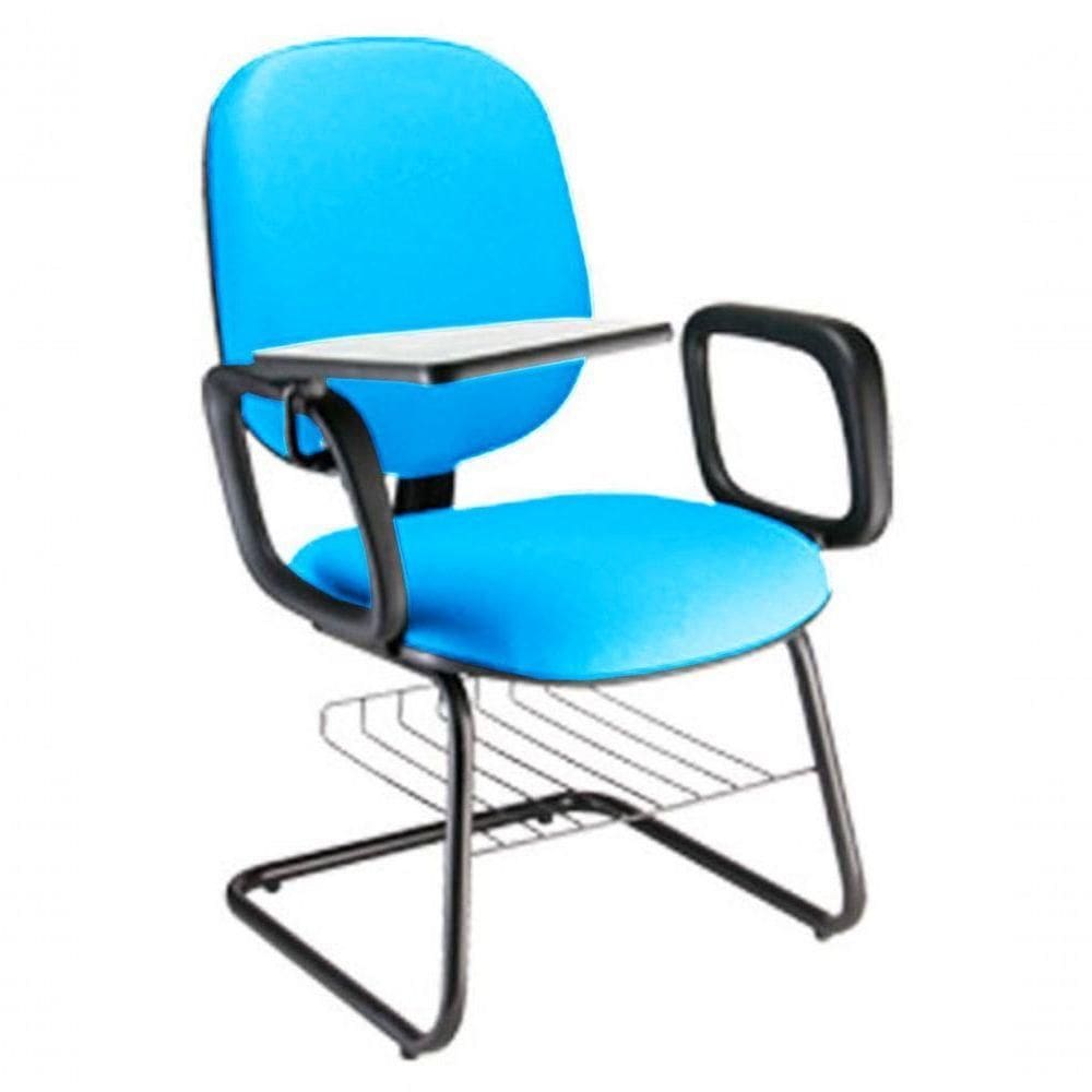 Cadeira Universitária Com Prancheta Para Escolas Linha Uno Azul