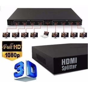 Splitter Hub Switch Divisor Hdmi 8 Portas 1x8 Ver.1.4 3d
