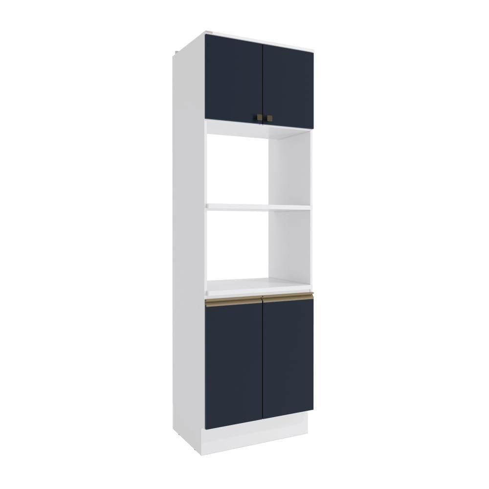 Kit 2 Fornos Celeste Kappesberg 100% Mdf 4 Portas Branco/azul 70cm