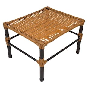 Mesa De Centro Para área Externa Retangular Bela Em Fibra Sintética 60cm Acesse Móveis Caramelo