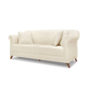 Sofá 2 Lugares Pé De Madeira Julieta 160 Cm Linho Natural S04 - D`rossi
