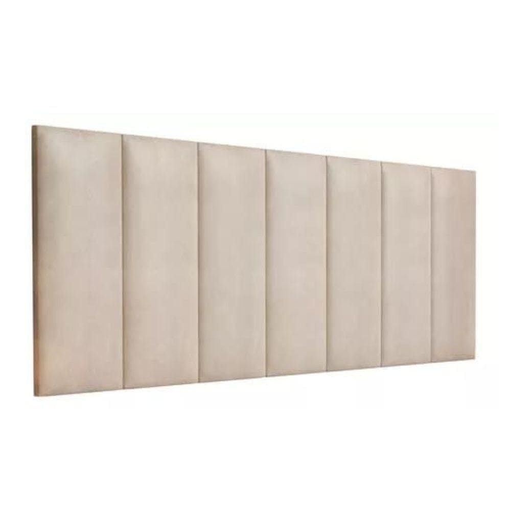 Kit 5 Placas Estofadas Cabeceira Cama Solteiro 20x60cm Areia